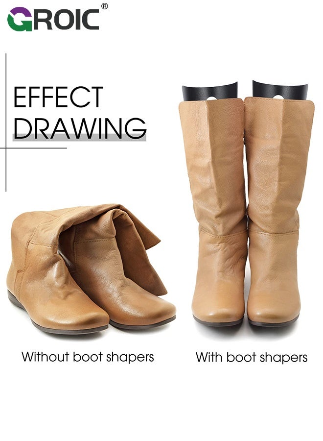 GROIC 6pcs Boot Shapers, Tall Boot Holders Insert Boot Fillers, Versatile Support Shoes Shaper Boots, Reusable Boot Stand Holder Inserts Pads for Women and Men to Keep Shape, Thicken Support Shape, Black - Image 2